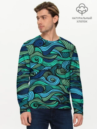 Мужской лонгслив базовый / Морская пучина