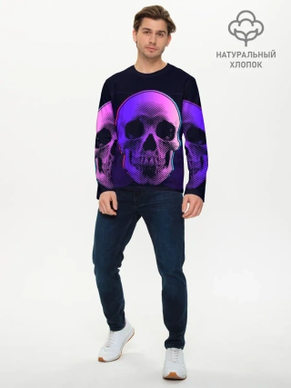 Мужской лонгслив базовый / Токсичный череп