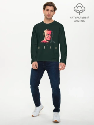 Мужской лонгслив базовый / Stan Lee The hero