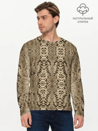 Мужской лонгслив базовый / Кожа питона