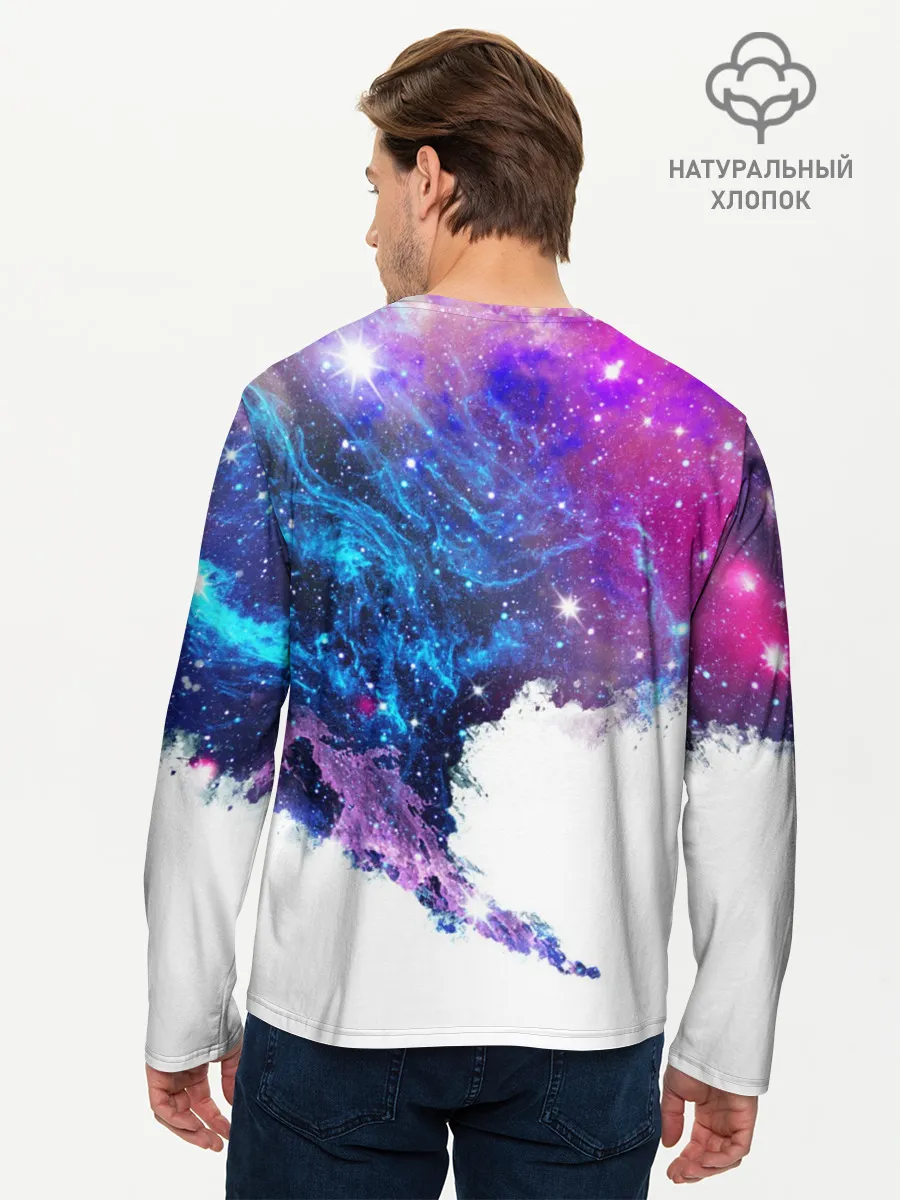 Мужской лонгслив базовый / Космический сноуборд