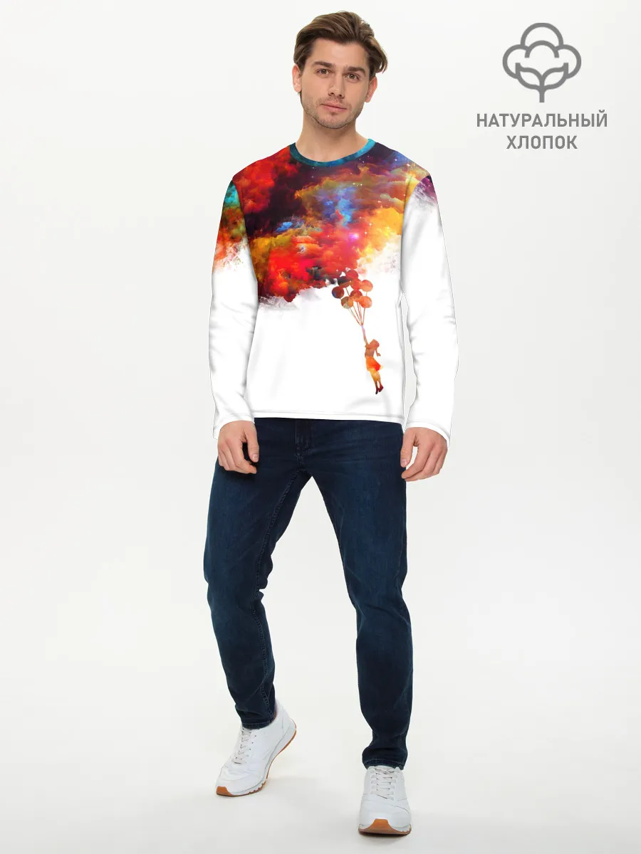 Мужской лонгслив базовый / Девочка с шарами