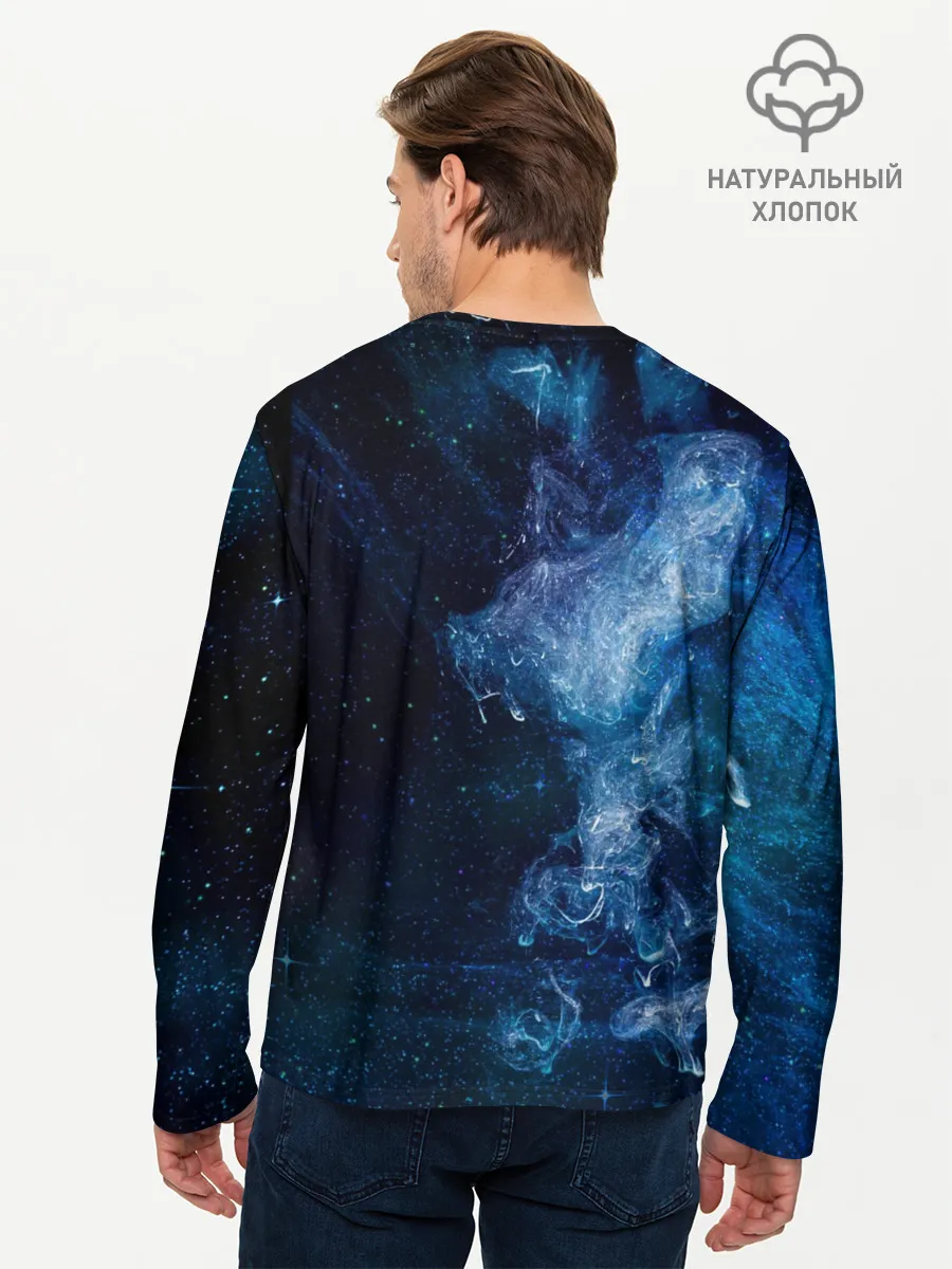 Мужской лонгслив базовый / Синий космос