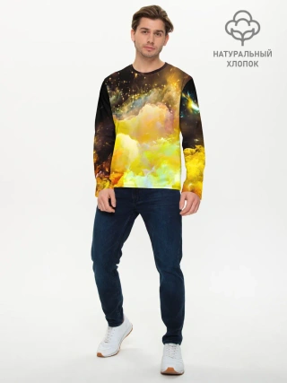 Мужской лонгслив базовый / Желтая краска