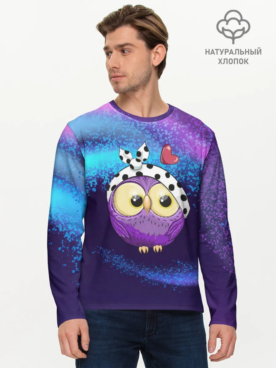 Мужской лонгслив базовый / Стильная сова