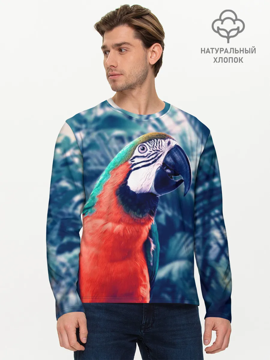 Мужской лонгслив базовый / Попугай