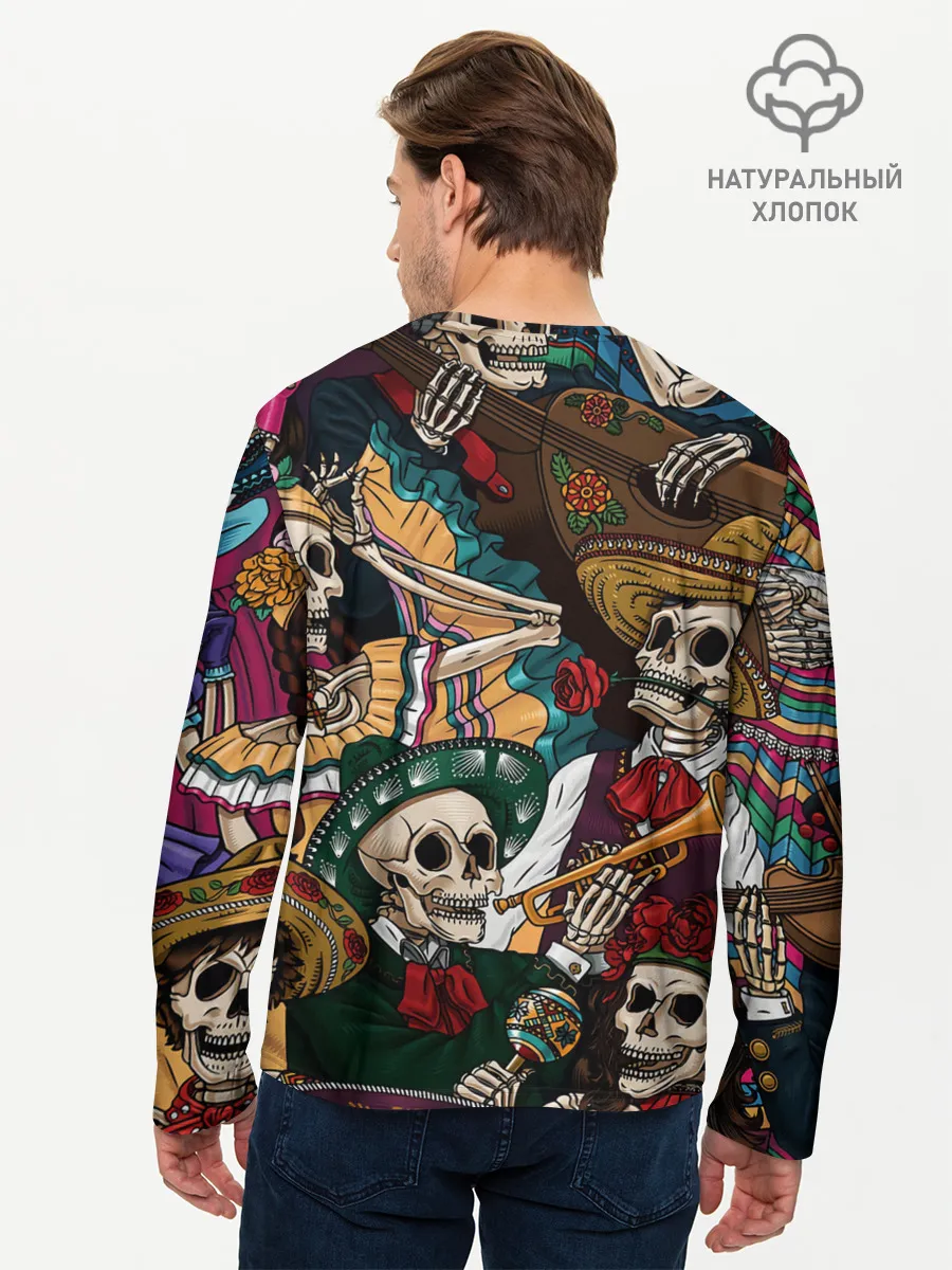 Мужской лонгслив базовый / Мексиканская Вечеринка