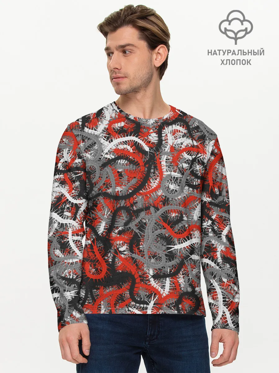 Мужской лонгслив базовый / Сколопендры