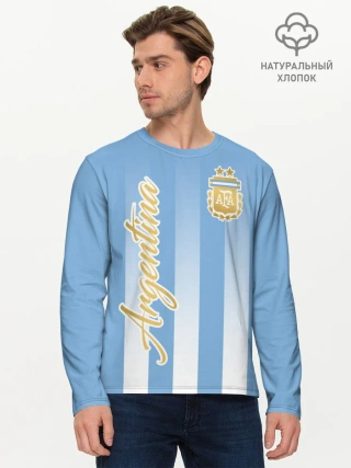 Мужской лонгслив базовый / Сборная Аргентины