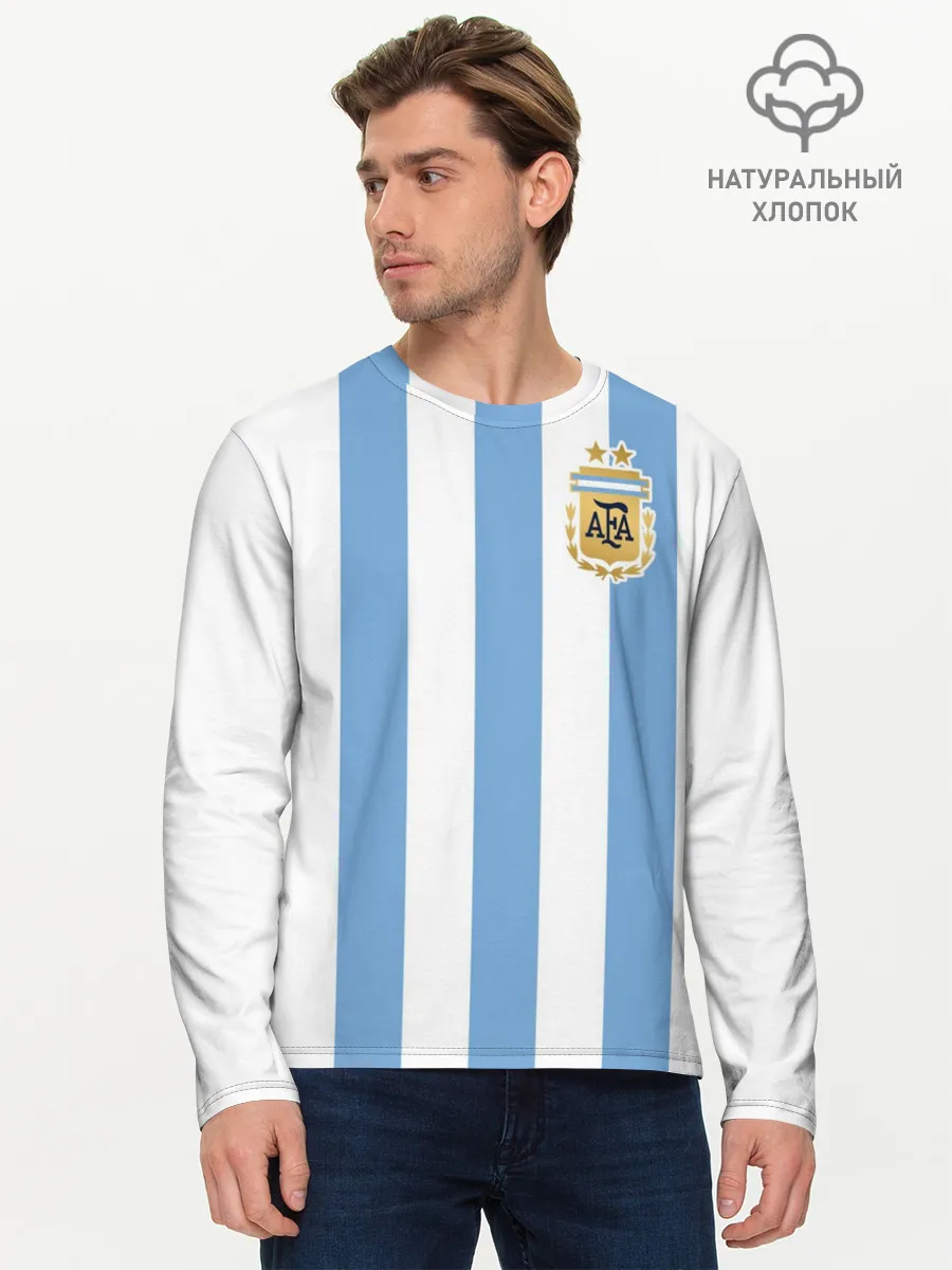 Мужской лонгслив базовый / Сборная Аргентины