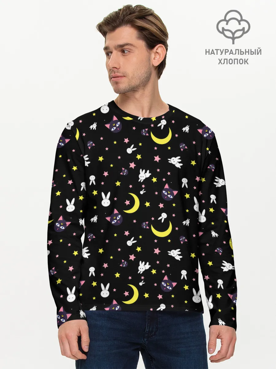 Мужской лонгслив базовый / Sailor Moon Pattern