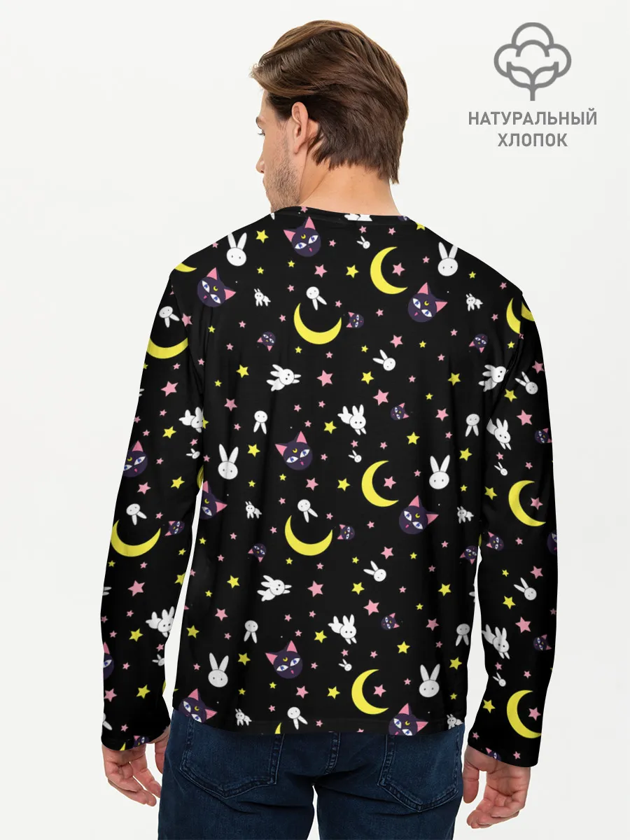 Мужской лонгслив базовый / Sailor Moon Pattern