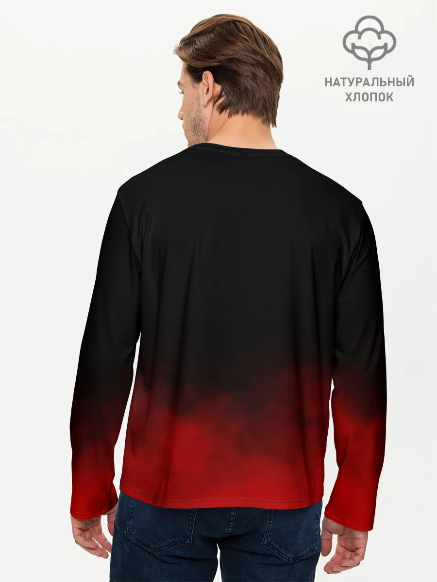 Мужской лонгслив базовый / Акаме в красной дымке