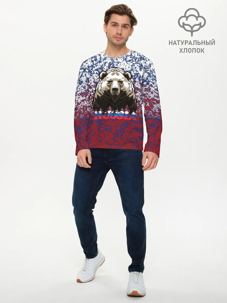 Мужской лонгслив базовый / Русский медведь