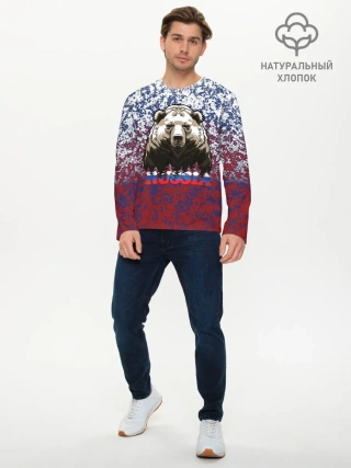 Мужской лонгслив базовый / Русский медведь
