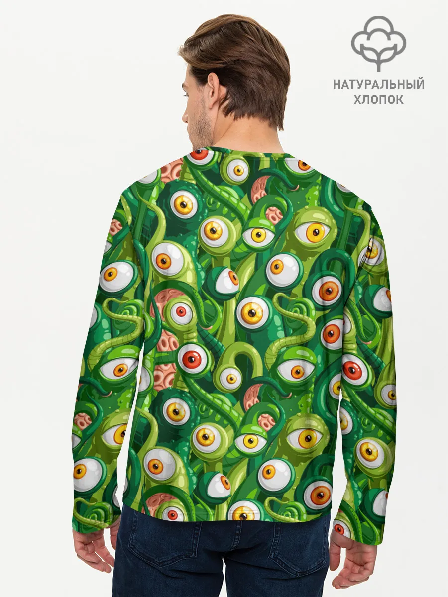 Мужской лонгслив базовый / Щупальца с глазами