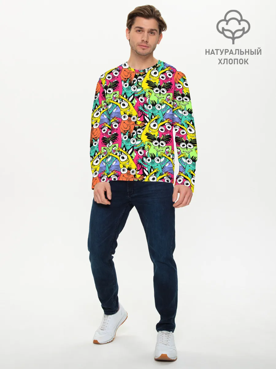 Мужской лонгслив базовый / Весёлые монстры