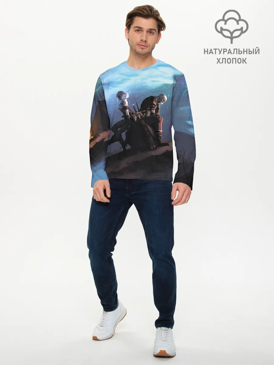 Мужской лонгслив базовый / Цири И Геральд