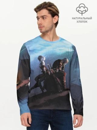 Мужской лонгслив базовый / Цири И Геральд