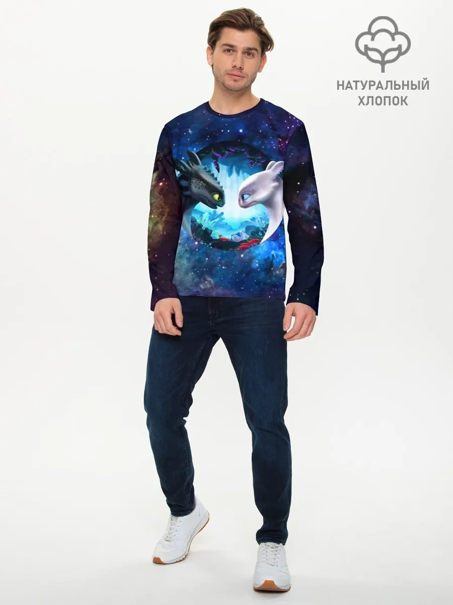 Мужской лонгслив базовый / ночная фурия