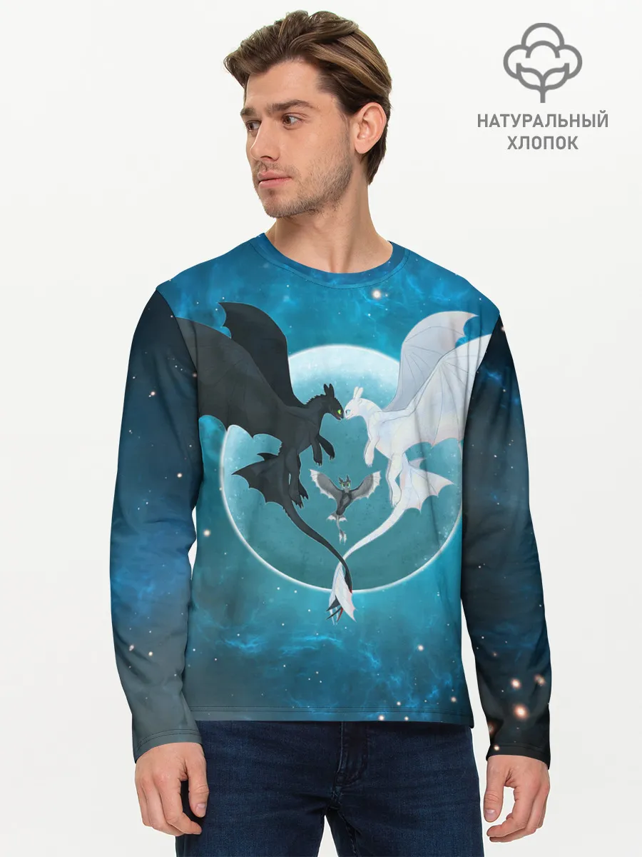 Мужской лонгслив базовый / ночная фурия