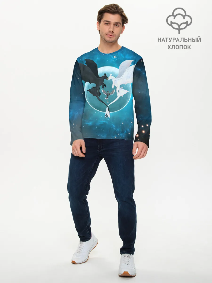 Мужской лонгслив базовый / ночная фурия