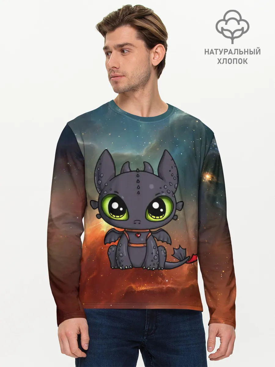 Мужской лонгслив базовый / ночная фурия