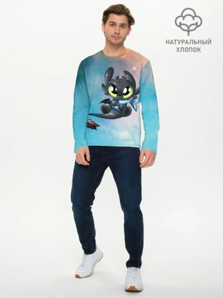 Мужской лонгслив базовый / ночная фурия