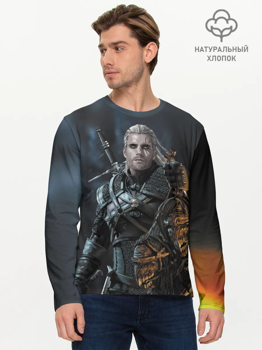Мужской лонгслив базовый / Геральт Ведьмак