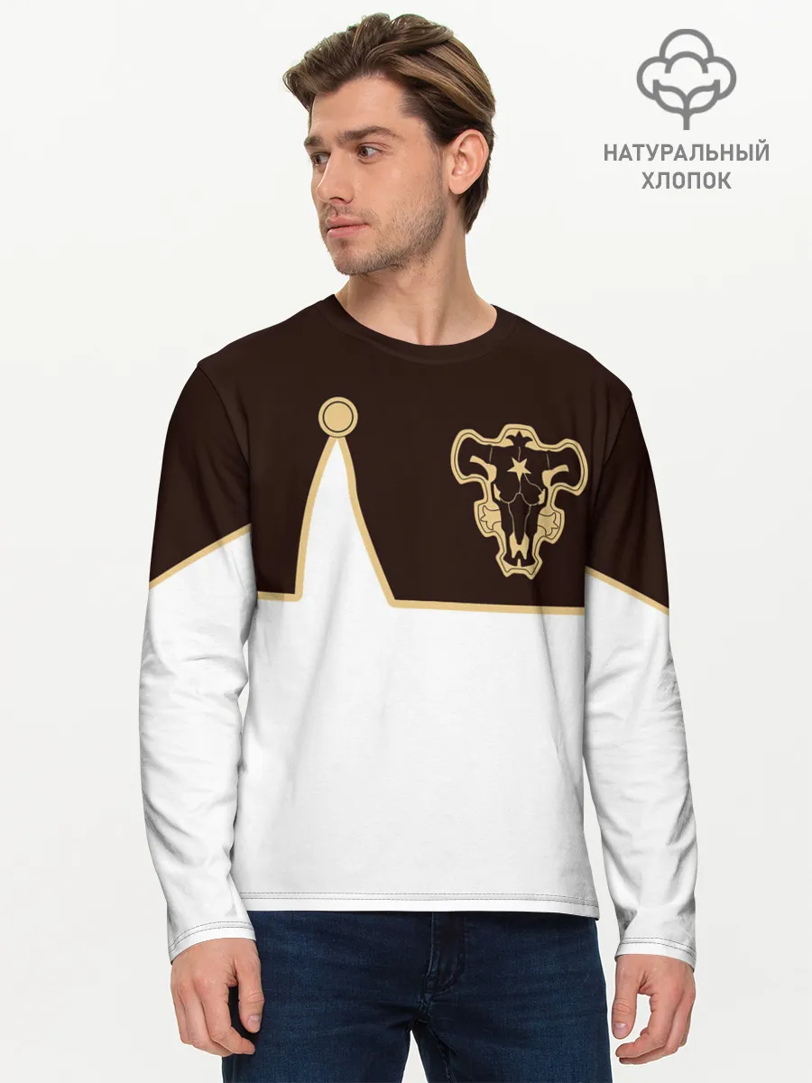 Мужской лонгслив базовый / Мантия Чёрный Бык