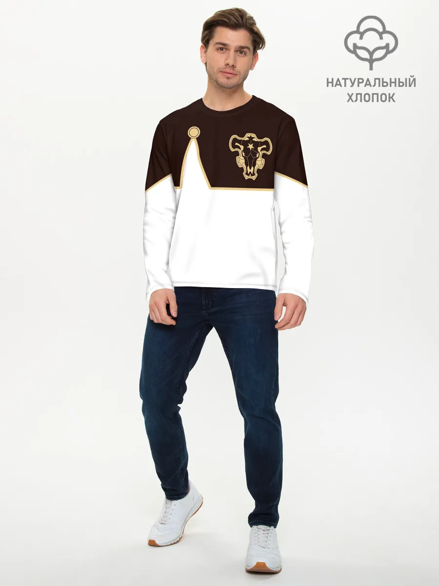 Мужской лонгслив базовый / Мантия Чёрный Бык