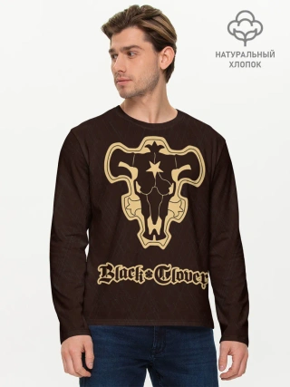 Мужской лонгслив базовый / Черный Клевер