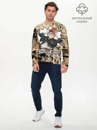 Мужской лонгслив базовый / Черный Клевер