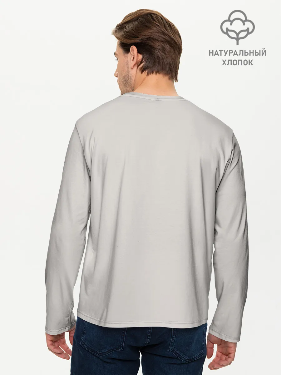 Мужской лонгслив базовый / Иероглиф Весна, Счастье, Истин