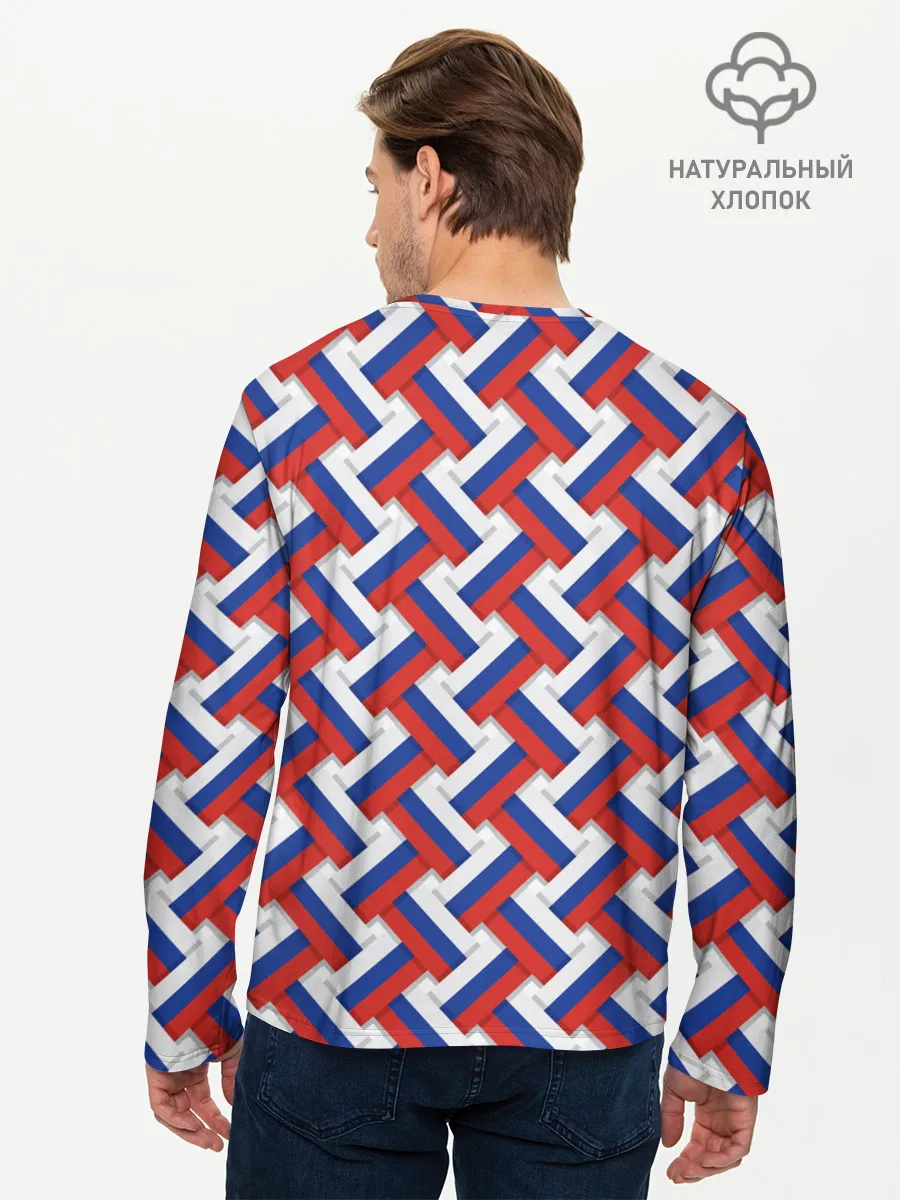 Мужской лонгслив базовый / Российская плетёнка