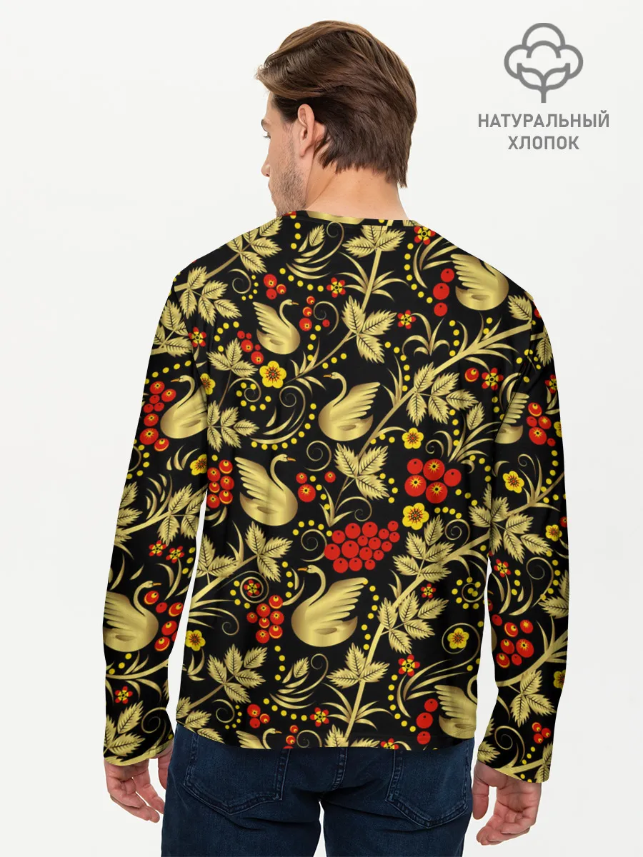 Мужской лонгслив базовый / Хохлома