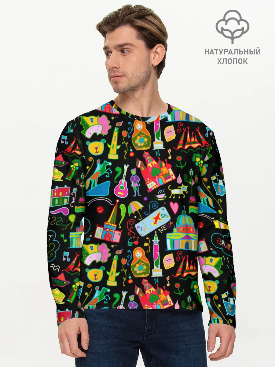 Мужской лонгслив базовый / Travel to Saint Petersburg