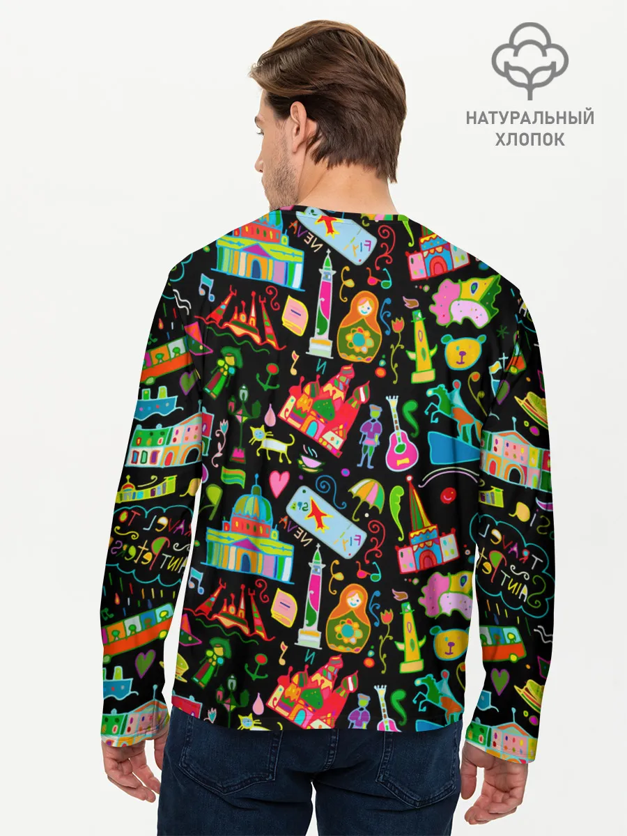 Мужской лонгслив базовый / Travel to Saint Petersburg