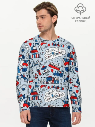 Мужской лонгслив базовый / Travel to Saint Petersburg