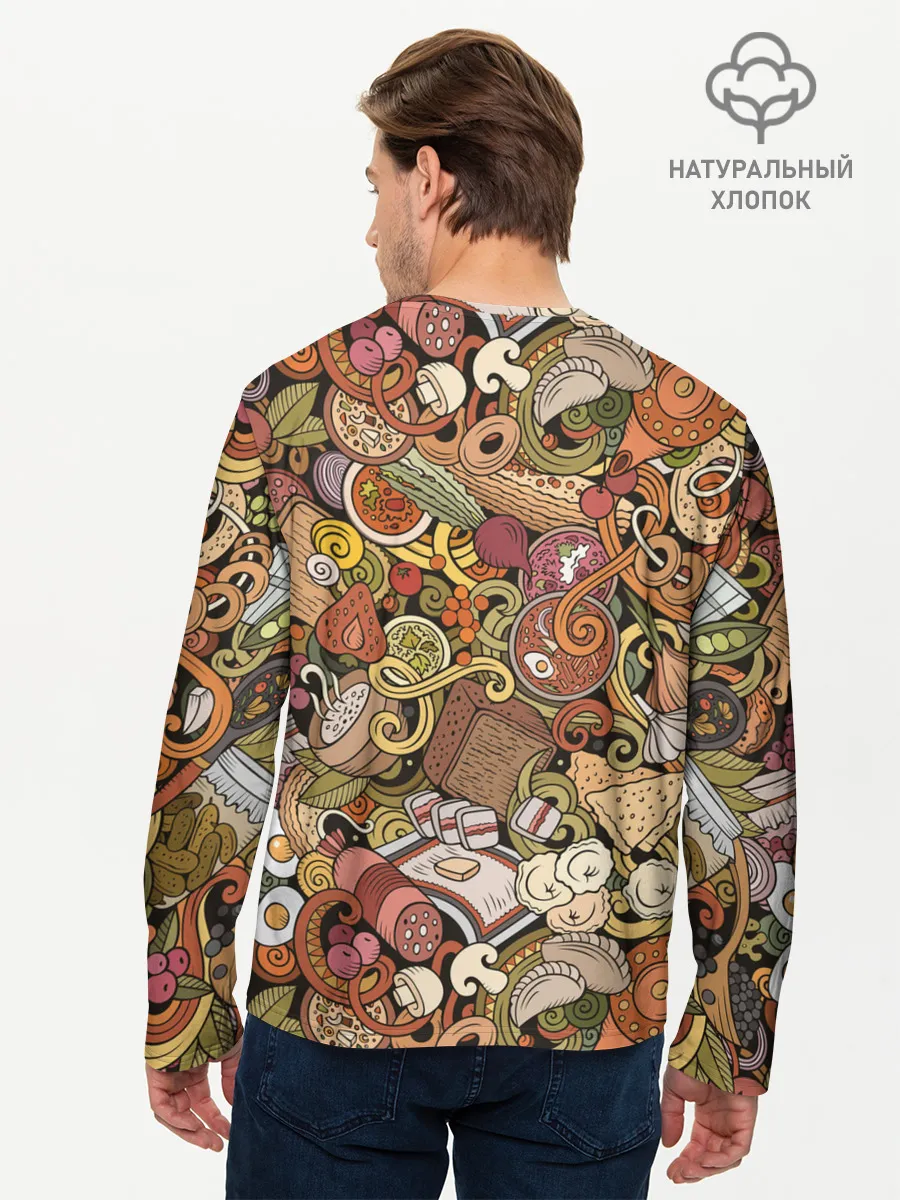 Мужской лонгслив базовый / Русская еда