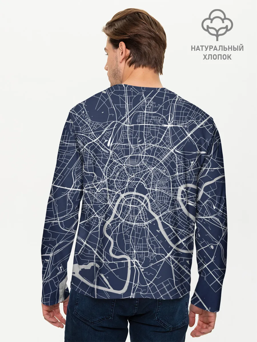 Мужской лонгслив базовый / Карта Москвы