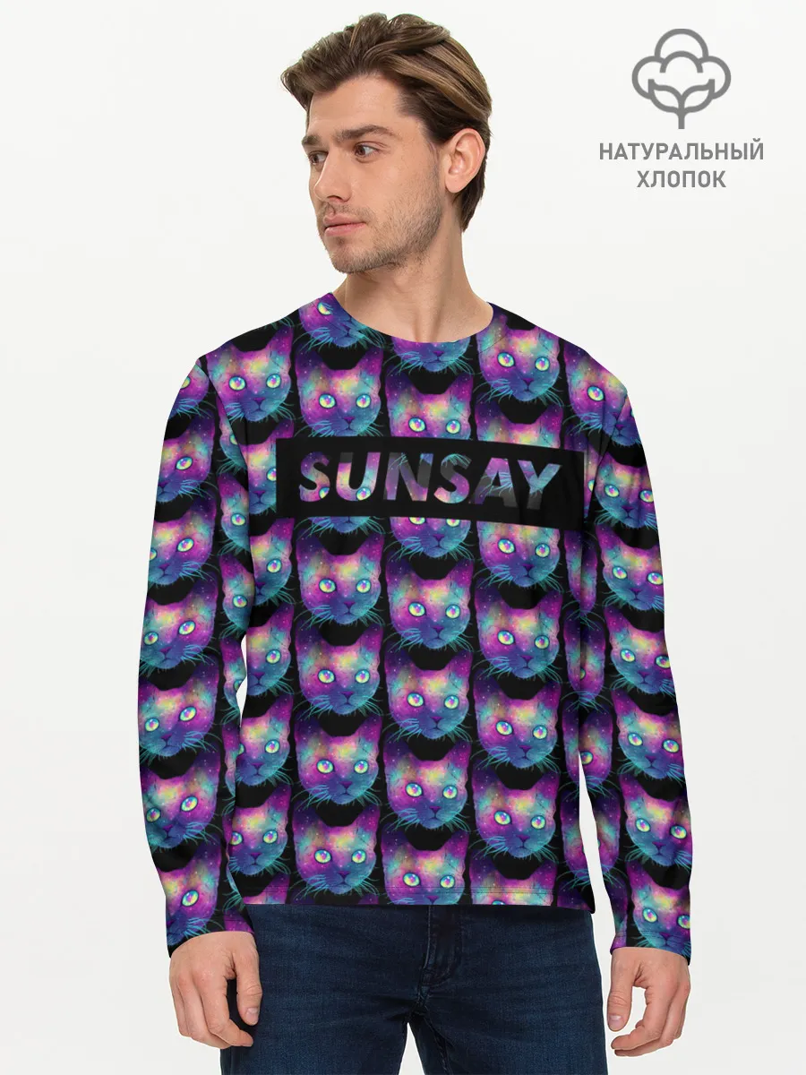 Мужской лонгслив базовый / Cat Space