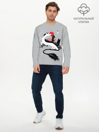 Мужской лонгслив базовый / Тихиро гладит Хаку