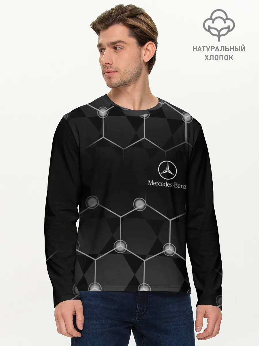 Мужской лонгслив базовый / Mercedes