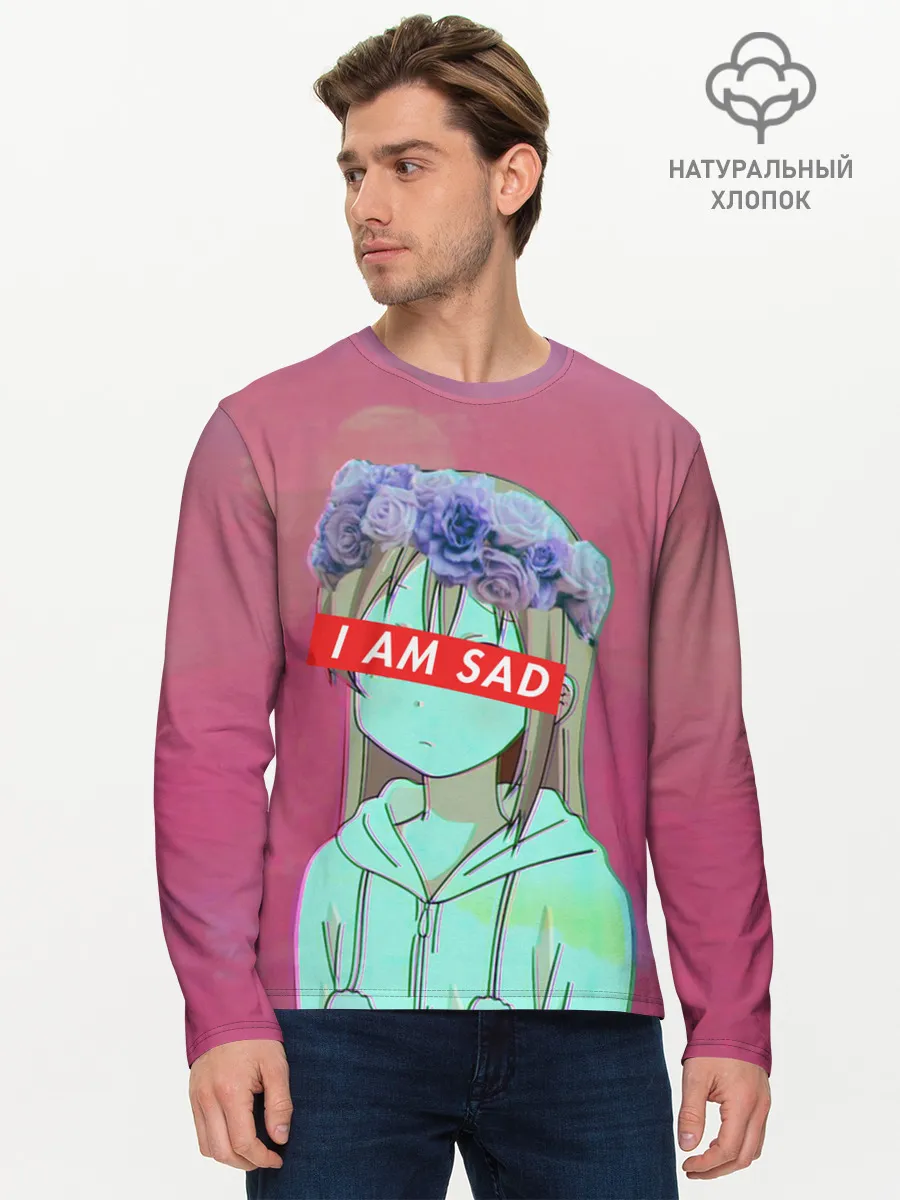 Мужской лонгслив базовый / Sadness