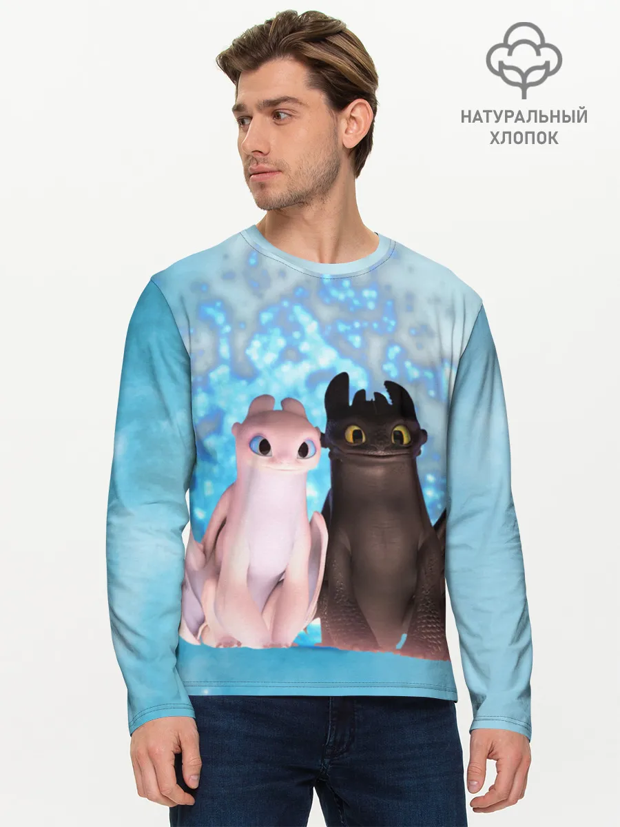 Мужской лонгслив базовый / ночная фурия