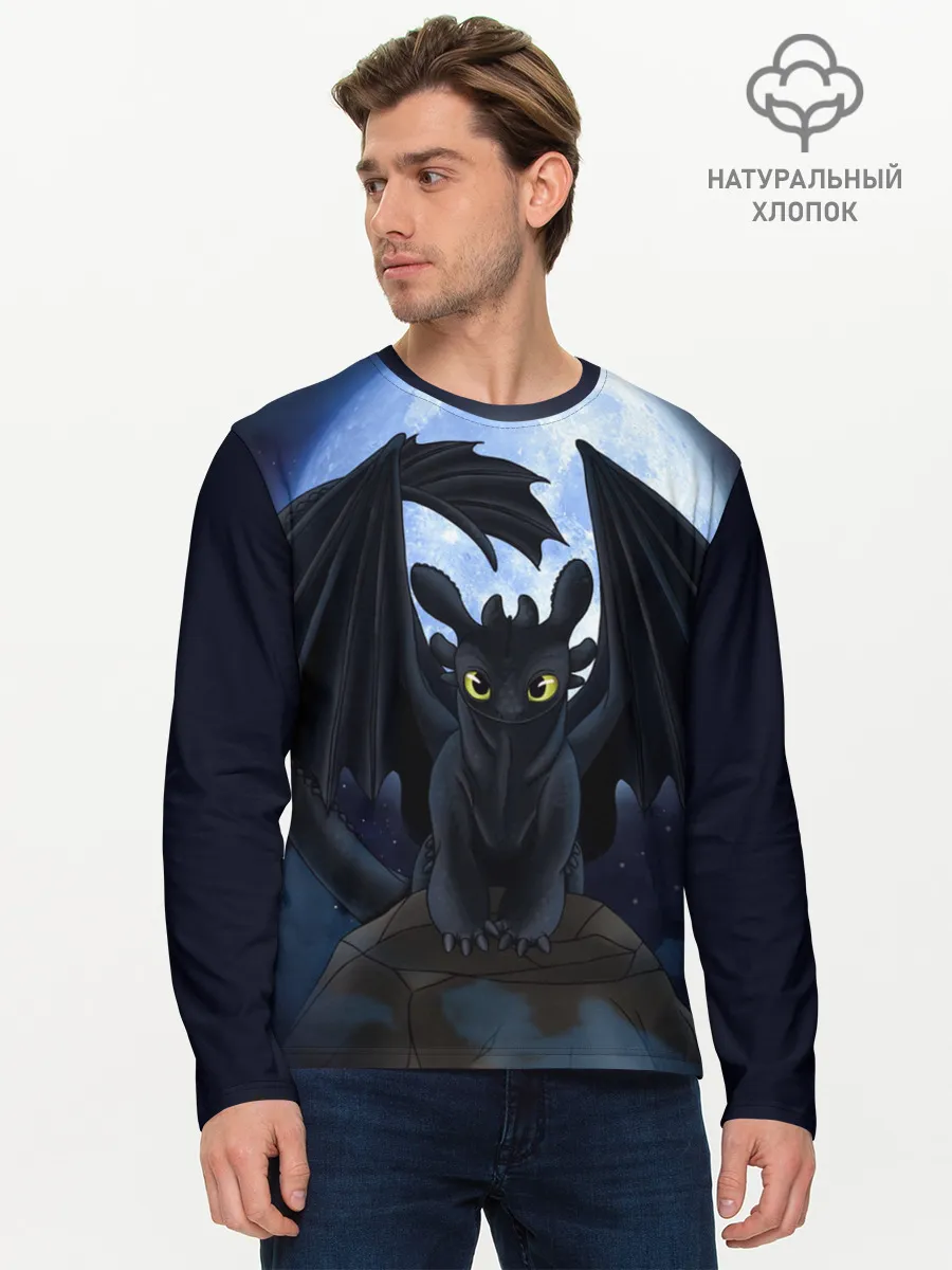 Мужской лонгслив базовый / ночная фурия