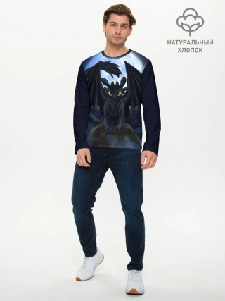 Мужской лонгслив базовый / ночная фурия