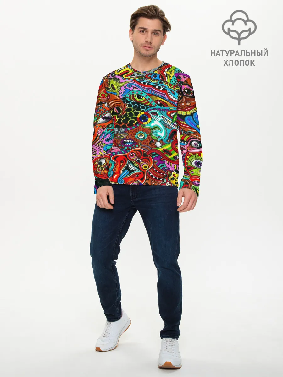Мужской лонгслив базовый / Психоделика