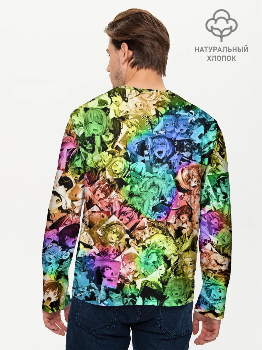 Мужской лонгслив базовый / Радуга ахегао